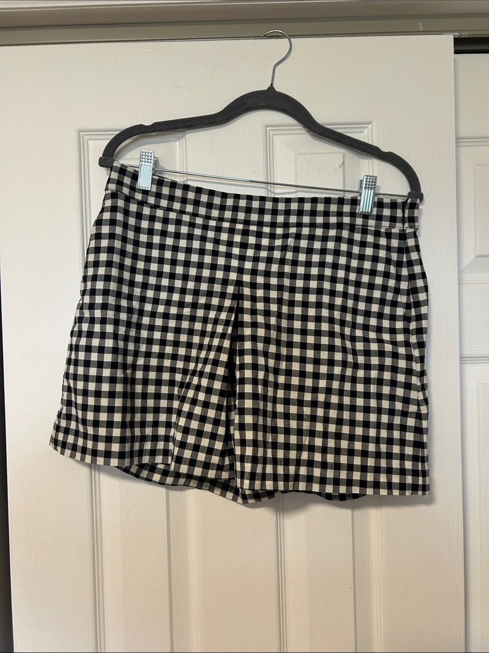 Madewell Black & White Gingham Mini Skort